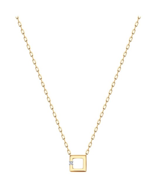 Auksinė grandinėlė su cirkonio pakabuku - Auksinės grandinėlės su pakabukais - Goldinga