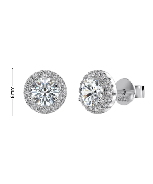 Sidabriniai auskarai su moisanitais 0,5CT