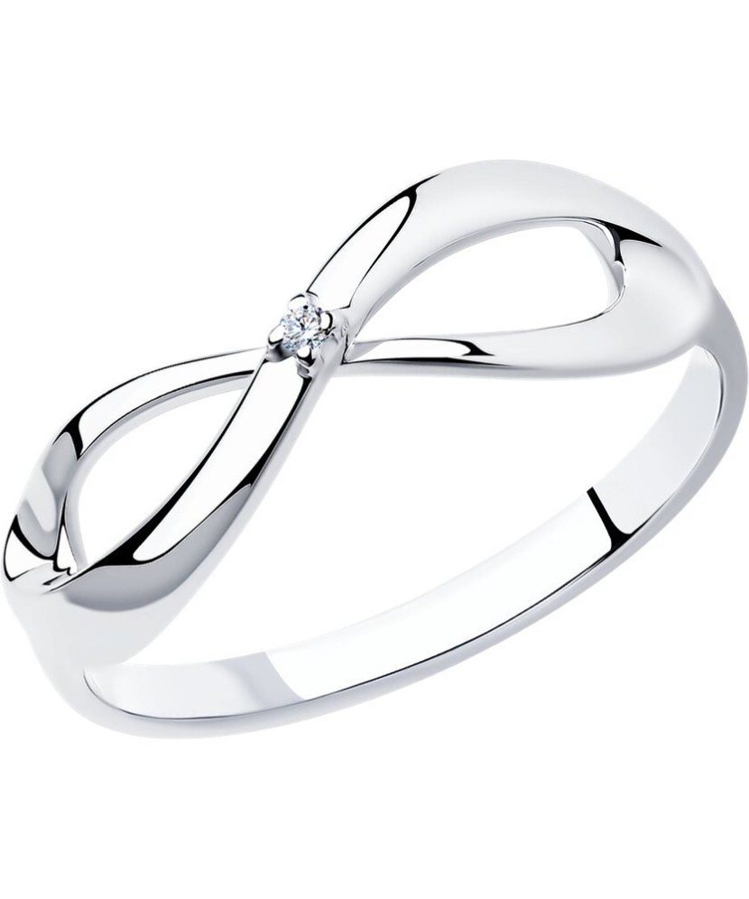 Sidabrinis žiedas su briliantu - Sidabriniai žiedai su brangakmeniais - Goldinga