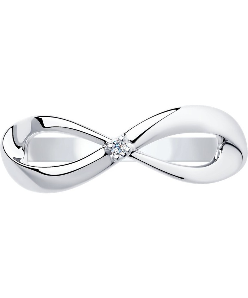 Sidabrinis žiedas su briliantu - Sidabriniai žiedai su brangakmeniais - Goldinga