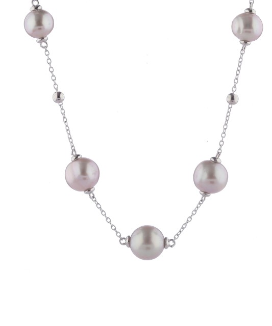 Sidabrinė grandinėlė su perlais - Sidabrinės grandinėlės - Goldinga