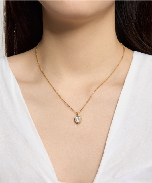 Paauksuota Sidabrinė grandinėlė su cirkonio pakabuku