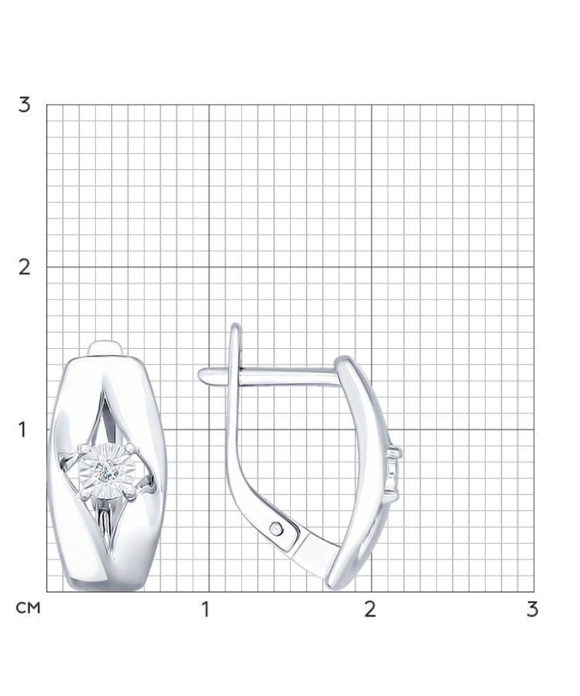 Sidabriniai auskarai su briliantais - Sidabriniai auskarai su brangakmeniais - Goldinga