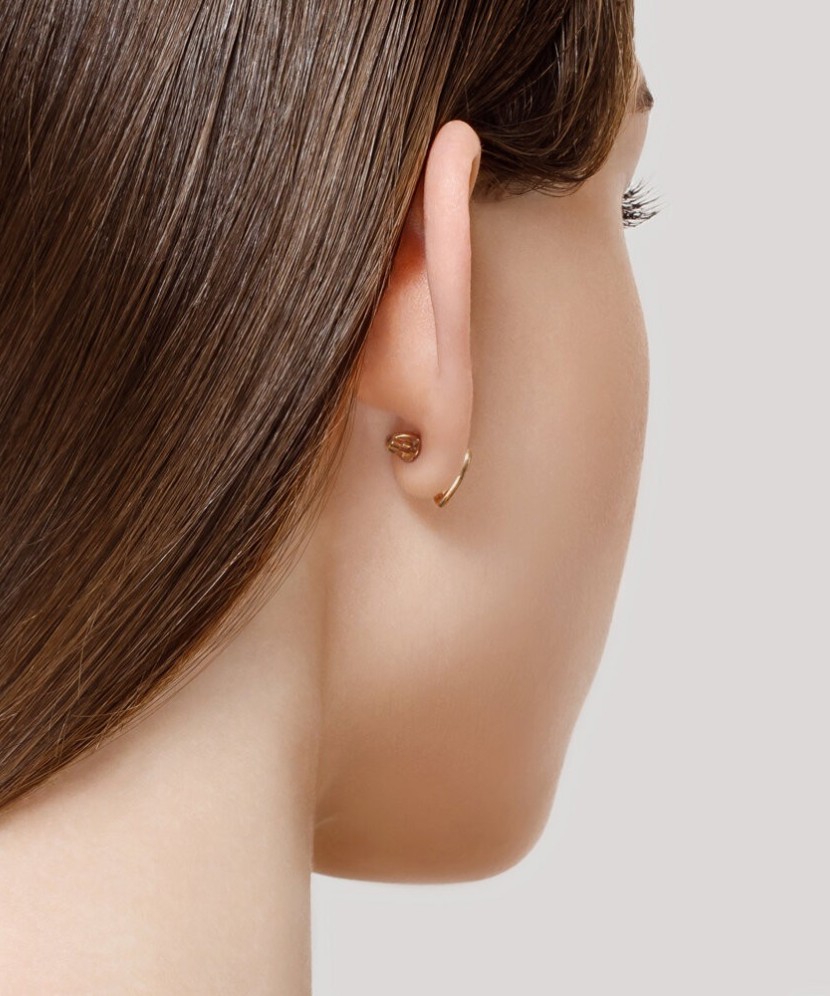 Paauksuoti sidabriniai auskarai su briliantais "Širdutės" - Sidabriniai auskarai su brangakmeniais - Goldinga