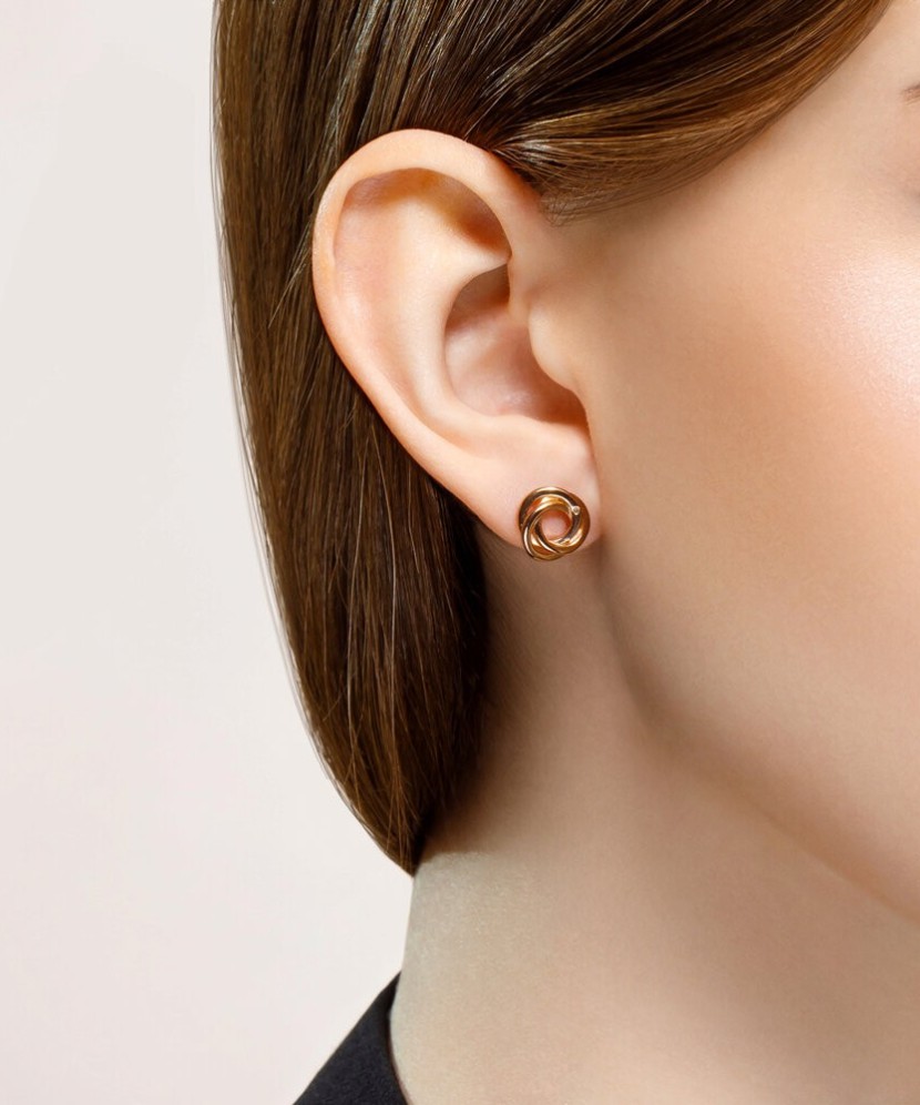 Paauksuoti sidabriniai auskarai su briliantais - Sidabriniai auskarai su brangakmeniais - Goldinga