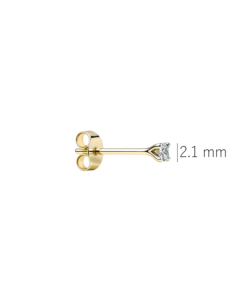 Geltono aukso auskaras su deimantu 0,03ct (1vnt.)