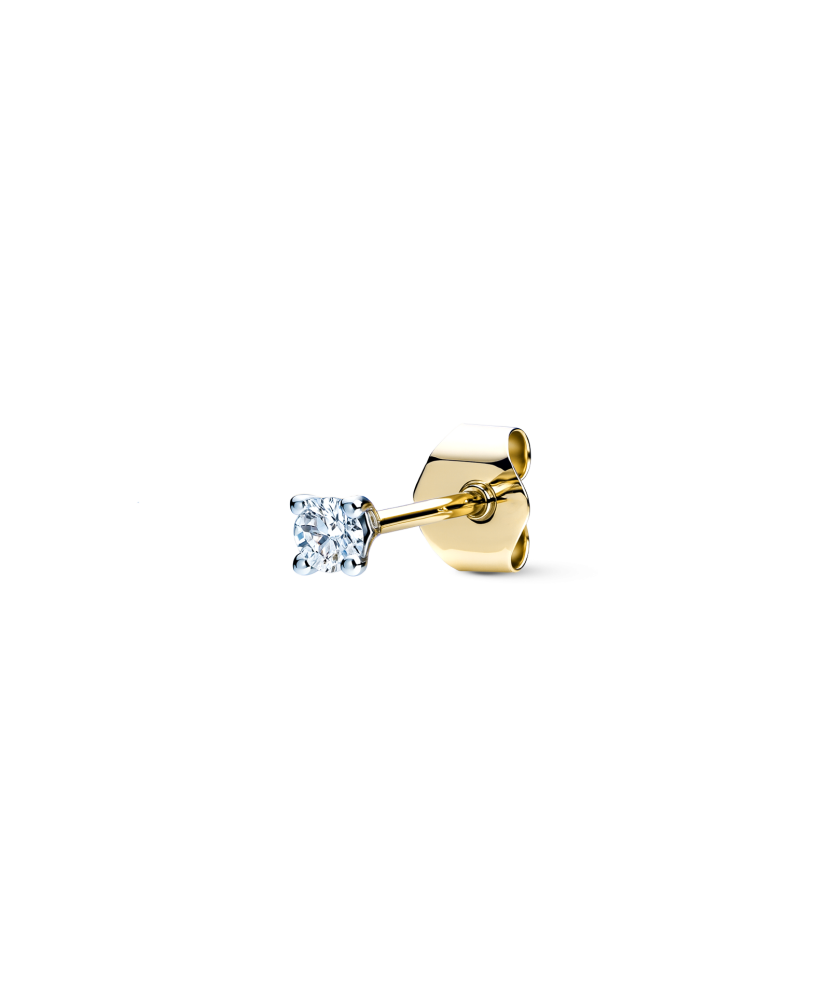 Geltono aukso auskaras su deimantu 0,045ct (1vnt.)