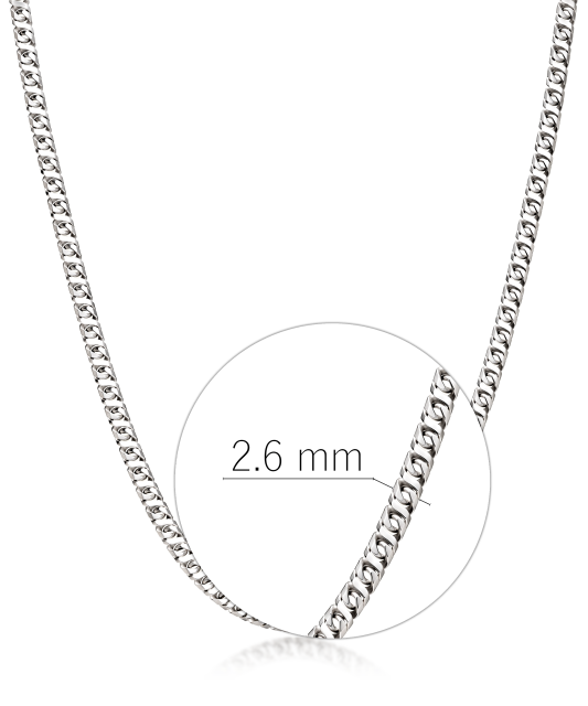 Sidabrinė grandinėlė 2.6mm