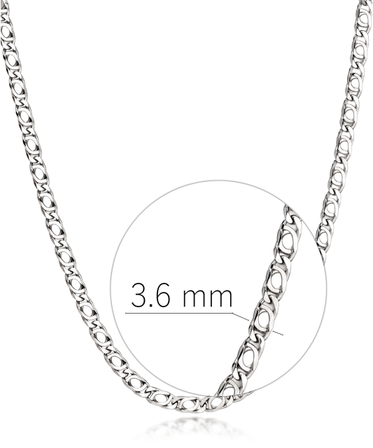 Sidabrinė grandinėlė "Tiger's eye" 3.6mm