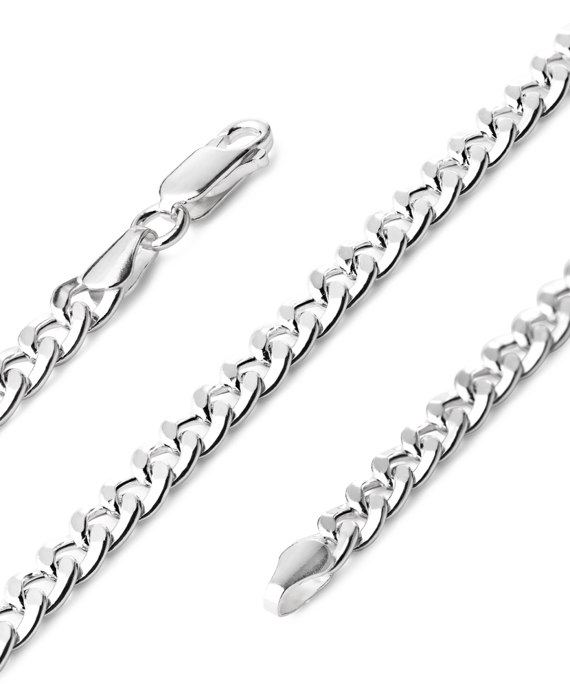 Sidabrinė grandinėlė "Curb" 4mm