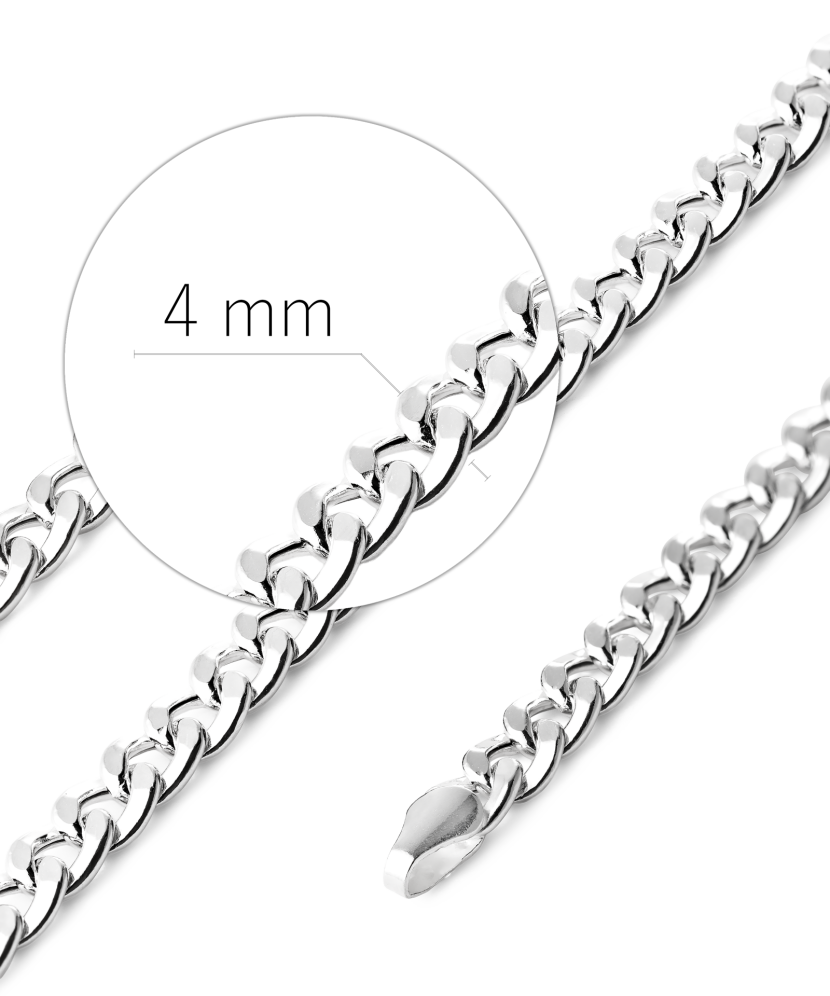 Sidabrinė grandinėlė "Curb" 4mm