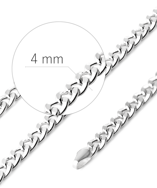 Sidabrinė grandinėlė "Curb" 4mm