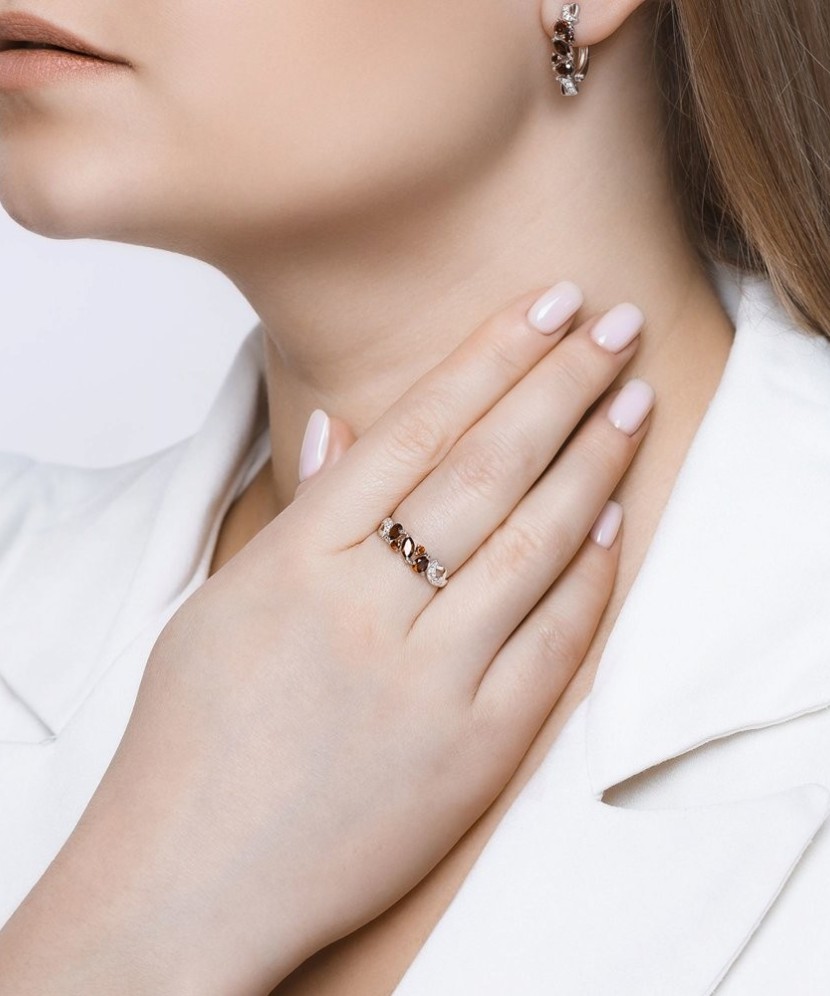 Sidabrinis žiedas su raudonaisiais granatais - Sidabriniai žiedai - Goldinga