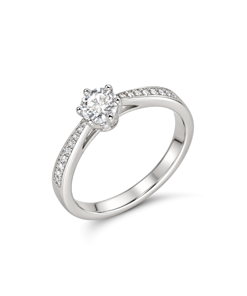 Sidabrinis žiedas su moisanitais 0.5ct
