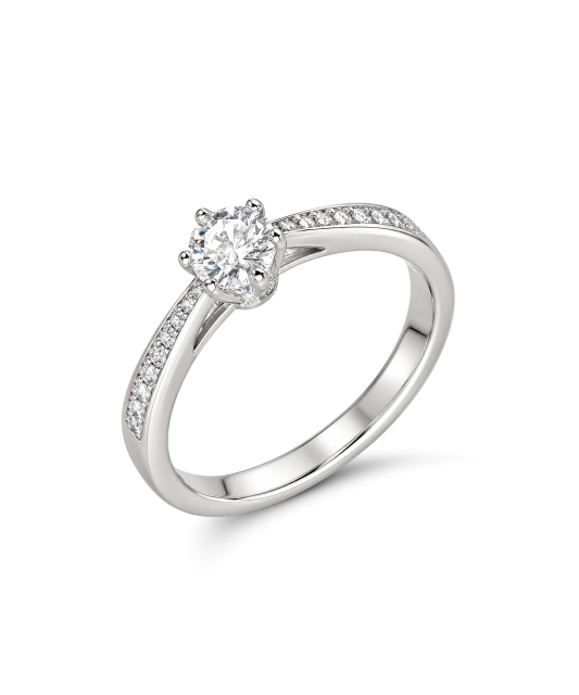 Sidabrinis žiedas su moisanitais 0.5ct