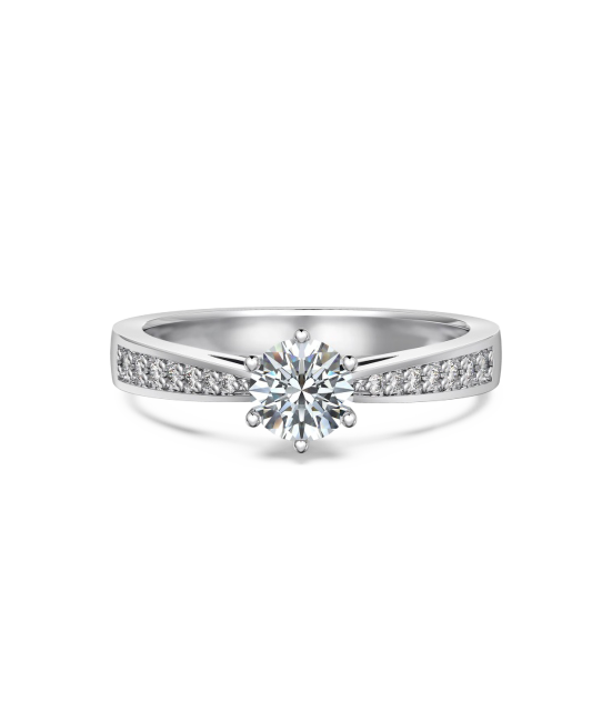 Sidabrinis žiedas su moisanitais 0.5ct