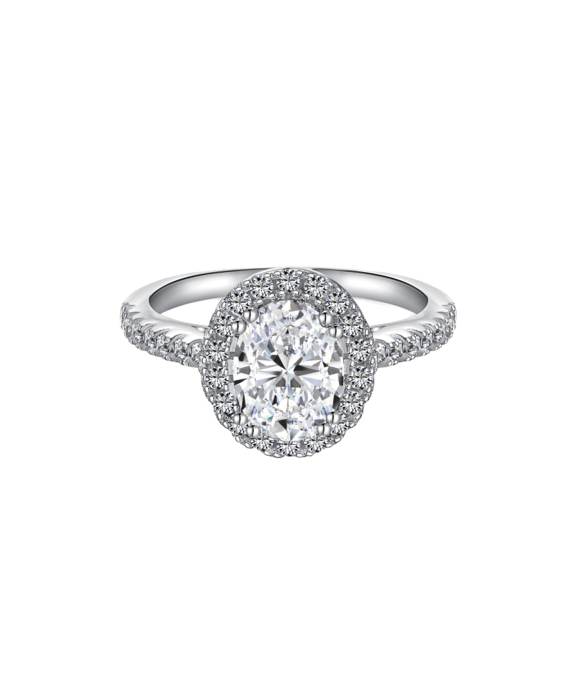 Sidabrinis žiedas su moisanitais 1.5ct