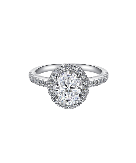 Sidabrinis žiedas su moisanitais 1.5ct