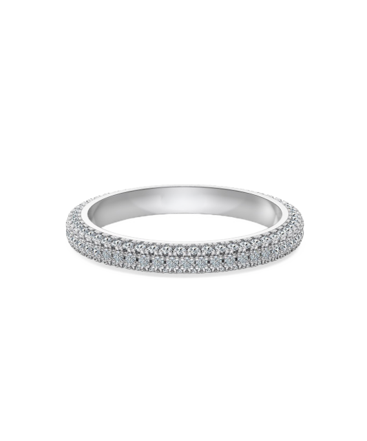 Sidabrinis žiedas su moisanitais 0.8ct