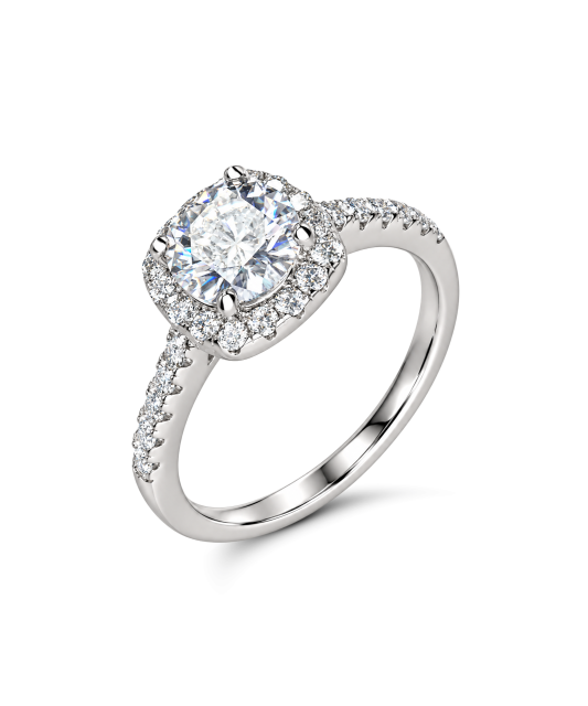 Sidabrinis žiedas su moisanitais 1.2ct