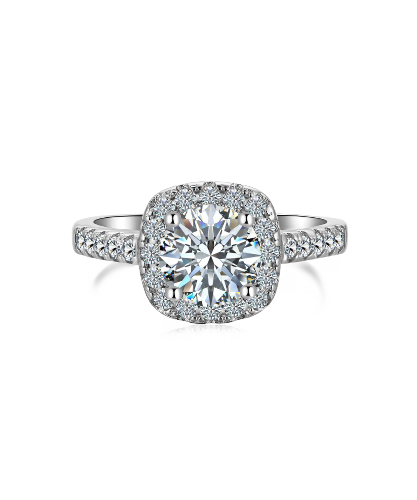 Sidabrinis žiedas su moisanitais 1.2ct