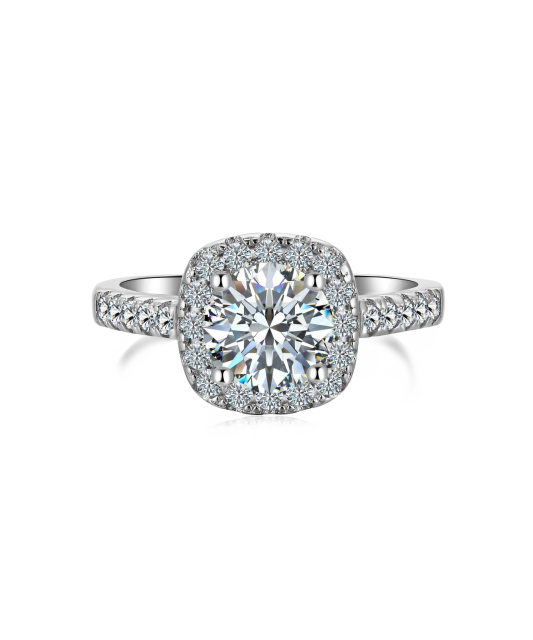 Sidabrinis žiedas su moisanitais 1.2ct