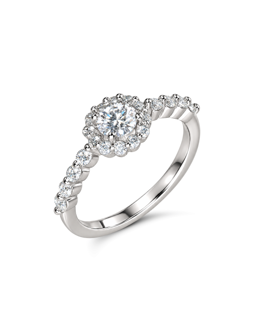 Sidabrinis žiedas su moisanitais 0.86ct