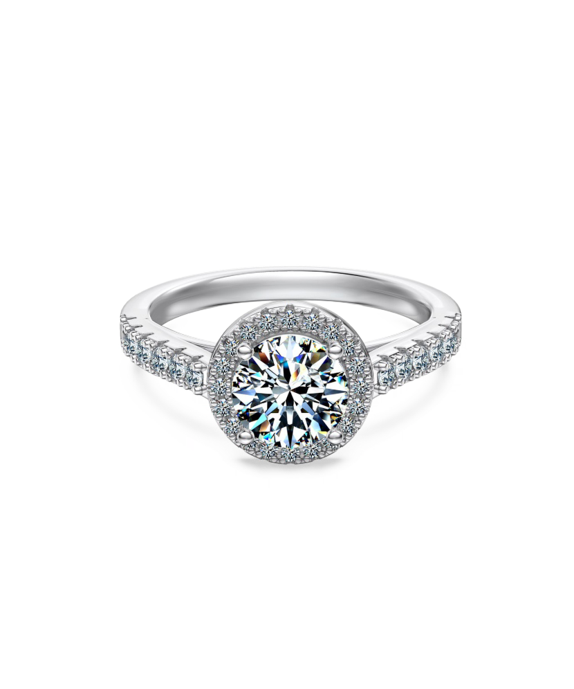 Sidabrinis žiedas su moisanitais 1.2ct