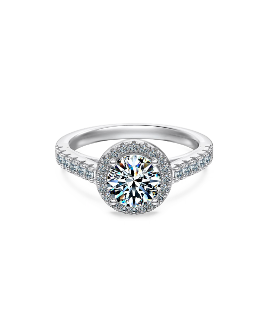 Sidabrinis žiedas su moisanitais 1.2ct