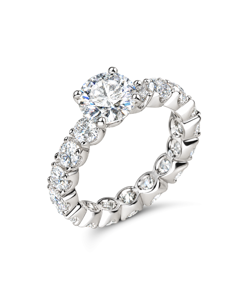 Sidabrinis žiedas su moisanitais 4.6ct