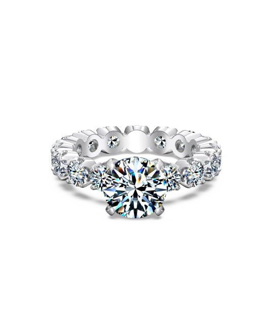 Sidabrinis žiedas su moisanitais 4.6ct