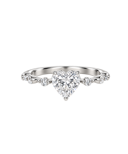 Sidabrinis žiedas su moisanitais "Širdelė" 1.2ct