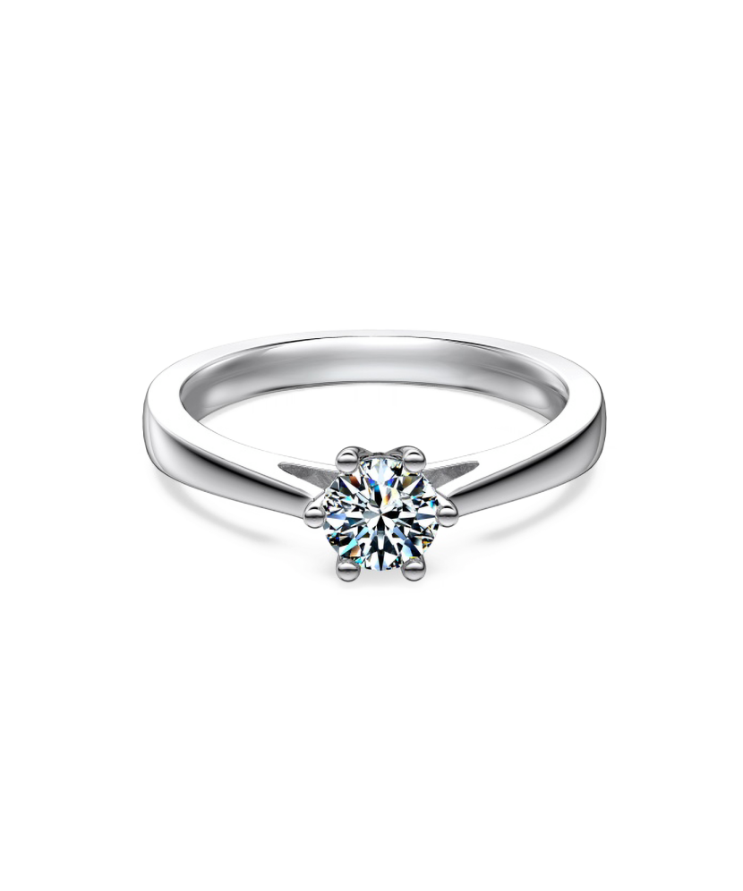 Sidabrinis žiedas su moisanitu 0.5ct