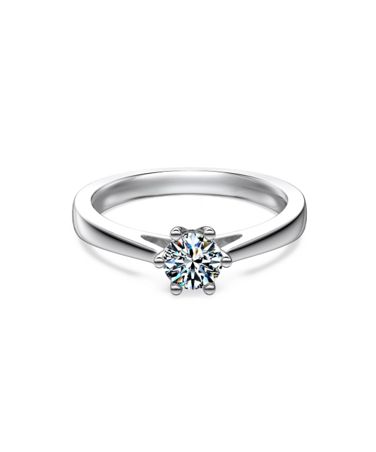 Sidabrinis žiedas su moisanitu 0.5ct