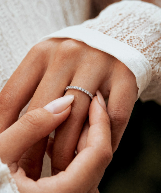 Sidabrinis žiedas su moisanitais 0.54ct