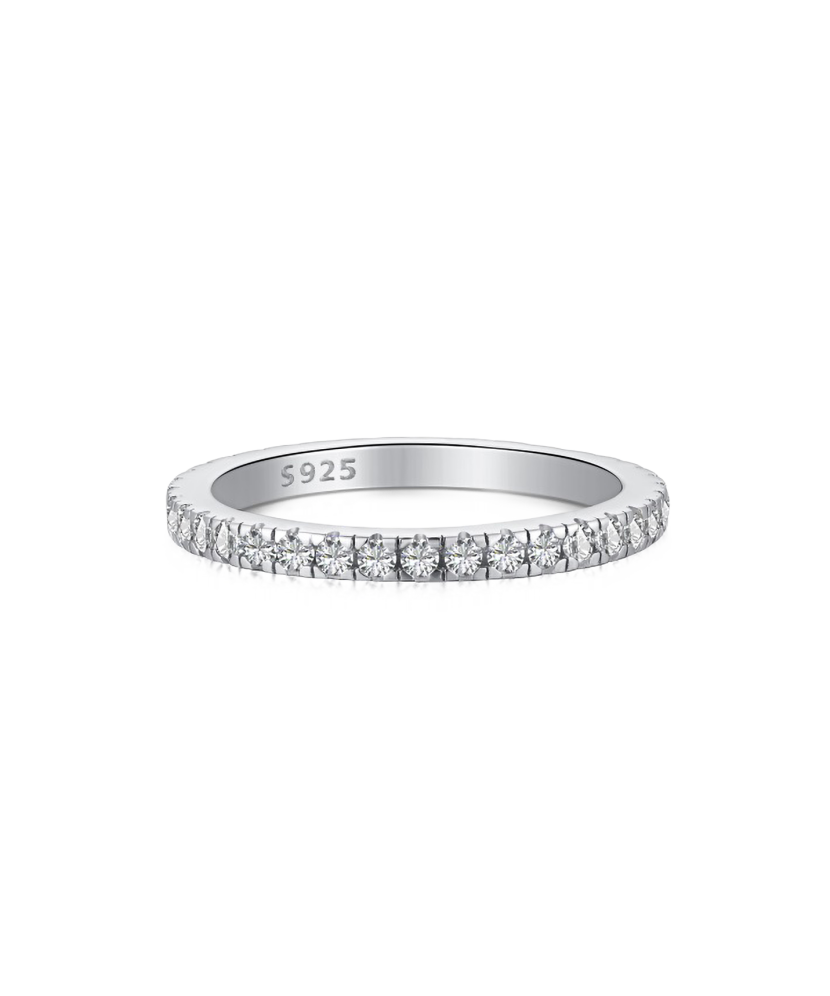 Sidabrinis žiedas su moisanitais 0.54ct