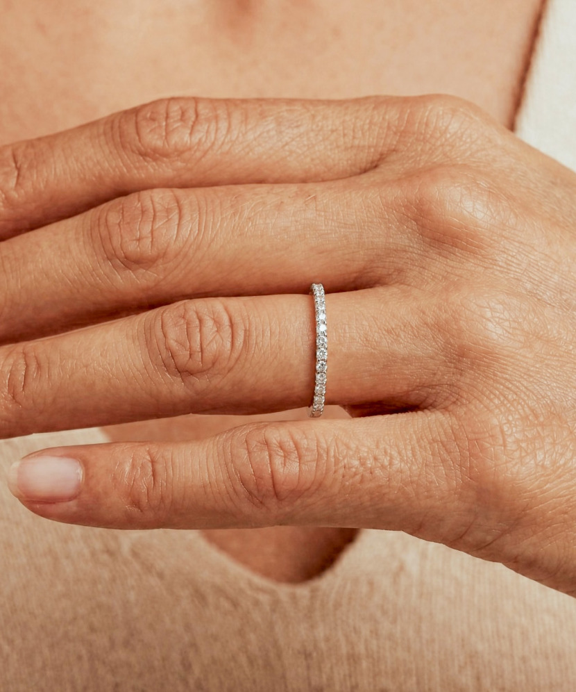 Sidabrinis žiedas su moisanitais 0.5ct