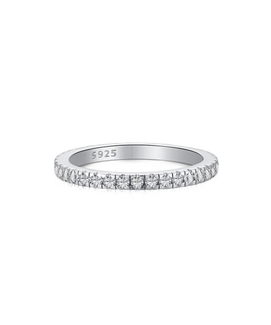 Sidabrinis žiedas su moisanitais 0.5ct