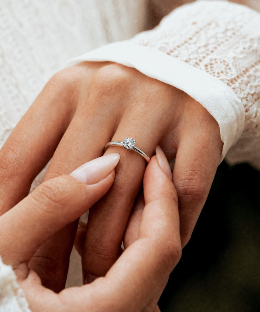Sidabrinis žiedas su moisanitu 0.5ct