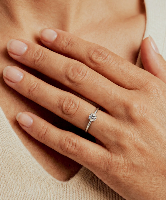 Sidabrinis žiedas su moisanitu 0.5ct