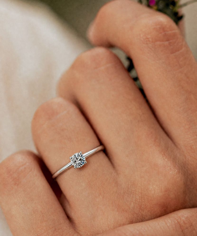 Sidabrinis žiedas su moisanitu 0.5ct