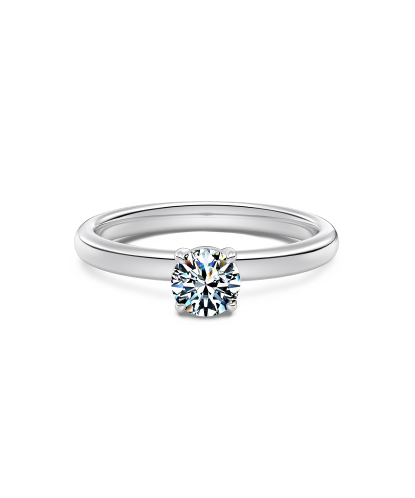 Sidabrinis žiedas su moisanitu 0.5ct