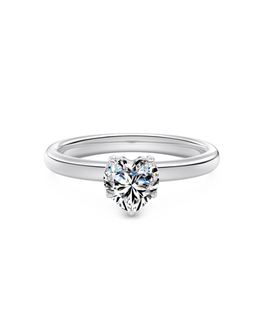 Sidabrinis žiedas su moisanitu "Širdelė" 0.8ct