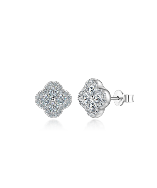 Sidabriniai auskarai su moisanitais 0.68ct