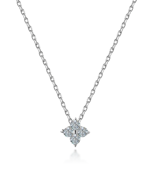 Sidabrinė grandinėlė su moisanito pakabuku 0.18ct
