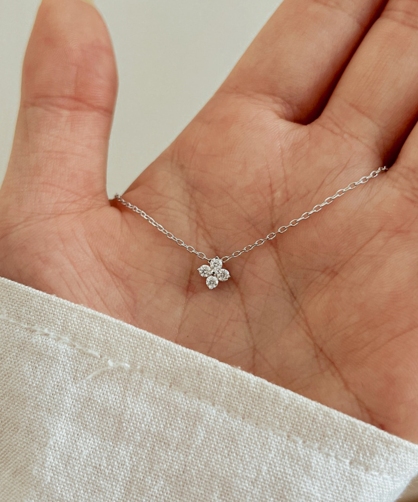 Sidabrinė grandinėlė su moisanito pakabuku 0.18ct