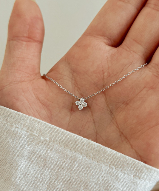 Sidabrinė grandinėlė su moisanito pakabuku 0.18ct