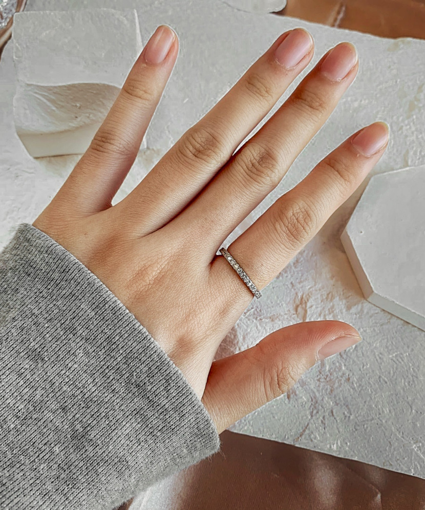 Sidabrinis žiedas su moisanitais 0.9ct
