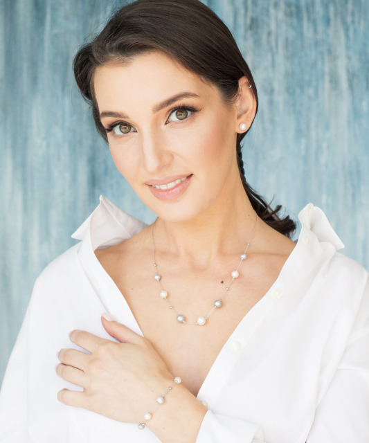 Sidabrinė grandinėlė su perlais  - Goldinga