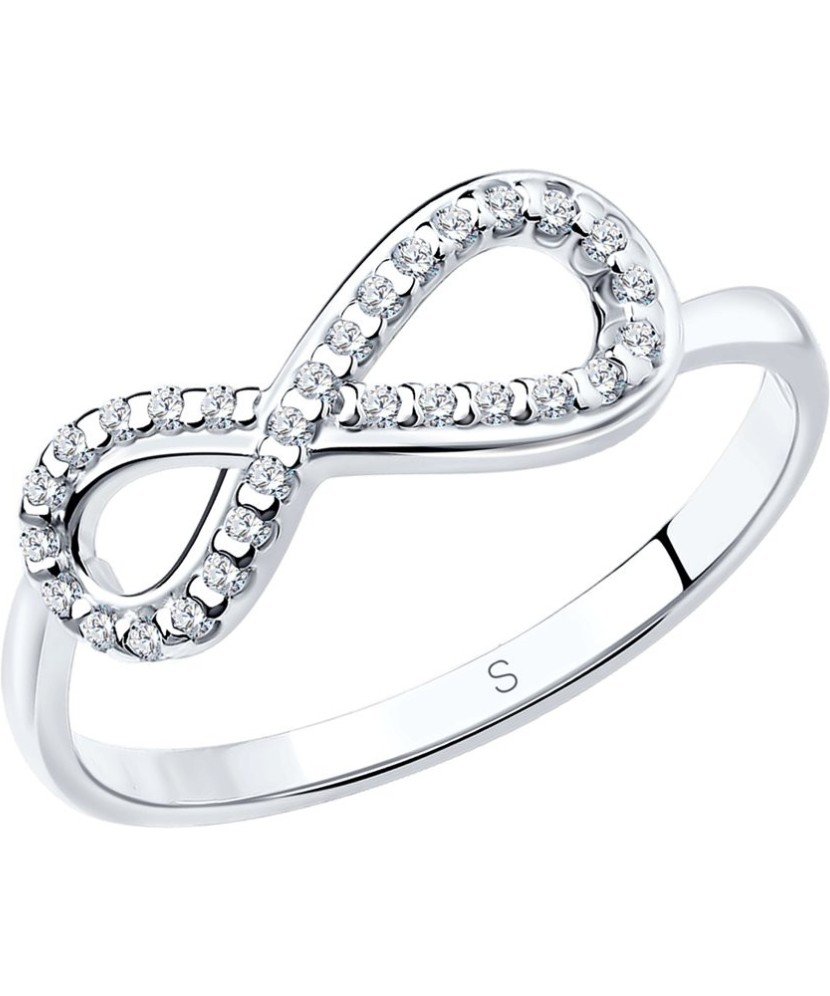 Sidabrinis žiedas su cirkoniais "Begalybė" - Sidabriniai žiedai - Goldinga